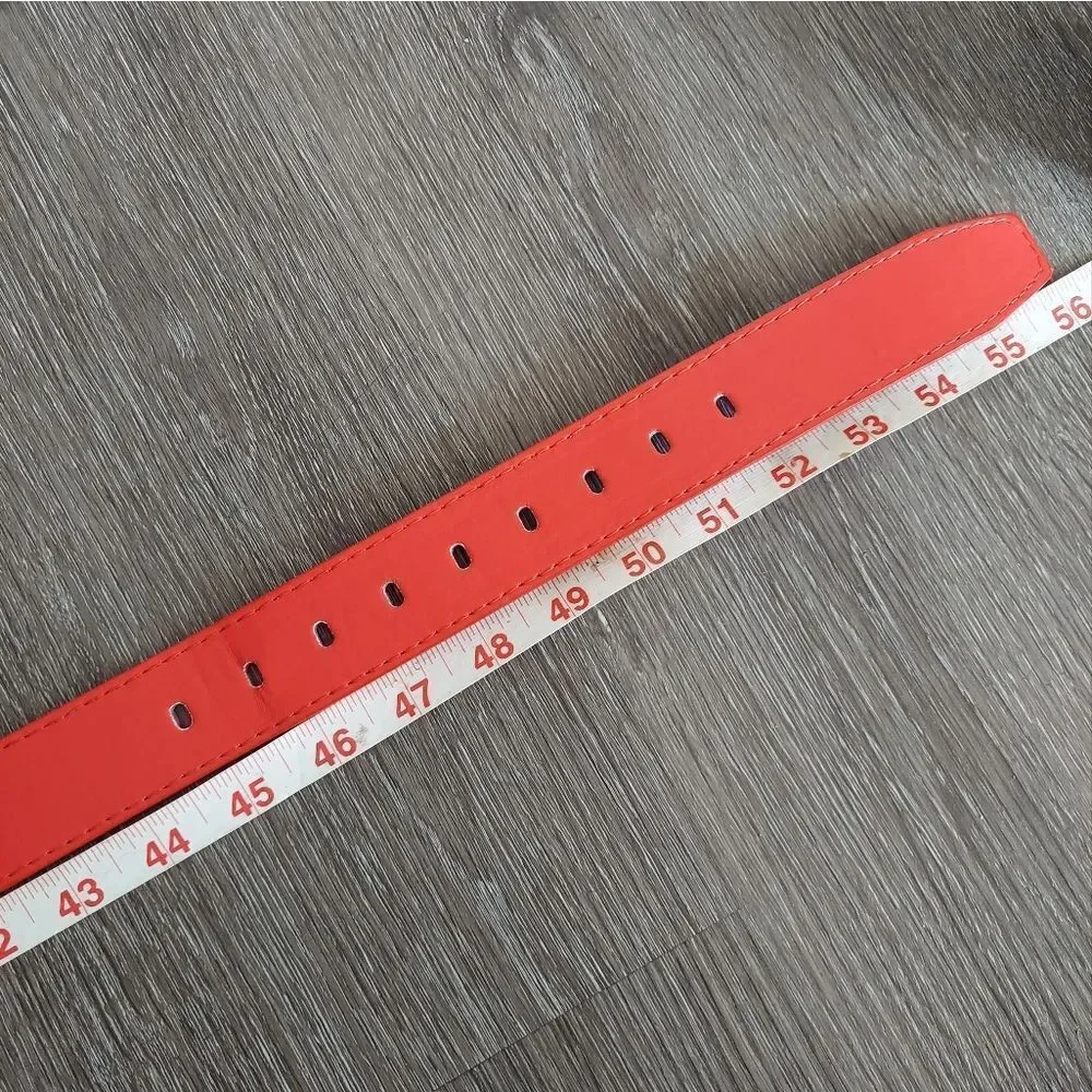 Red Faux Leather Belt 56